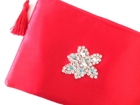 red evening purse