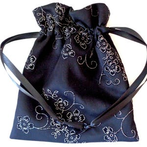 Bolso negro con cordón, bolso plateado, bolso con cordón, bolso para baile, bolso de baile, bolso de encaje, bolso de noche, regalo de dama de honor, bolso negro,