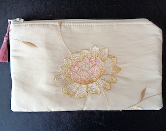 Ivory Clutch, Pink Clutch, Floral Clutch, Evening Bag, Bridal Clutch, Bride Purse, Bridesmaid Gift, Phone Purse, Wedding