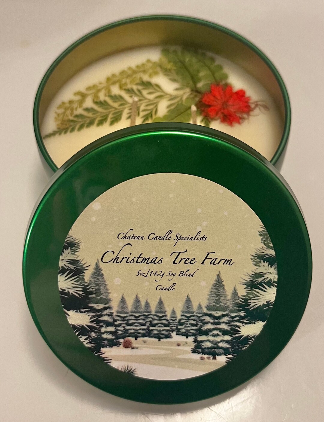 Christmas Tree Farm Candle Christmas Candle Pine Dried Etsy
