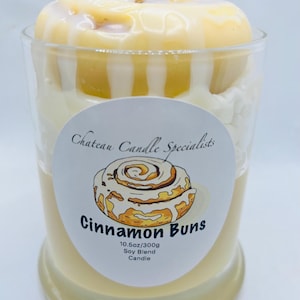 Large Cinnamon Bun Candle: 10.5oz Bakery Scented Candle