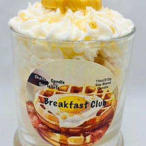 Breakfast Club Candle | Eggs | Bacon | Waffles | Soy Candle | Themed Candle | Highly Scented | Smells like breakfast | Food Candle | Foodies