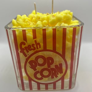 Heiße Butterkerze | Soja Kerze | Handarbeit | Unikat Kerze | Holzkerze | Für Die Feinschmecker | Popcorn Liebhaber | Filmliebhaber | 12,5 Unzen