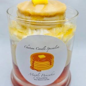 Ahorn Pfannkuchen Kerze  Hyper realistisch | Pfannkuchen mit Butter | Frühstückskerze | Für die Foodies | Frühstück | Sirup | Essen Kerze