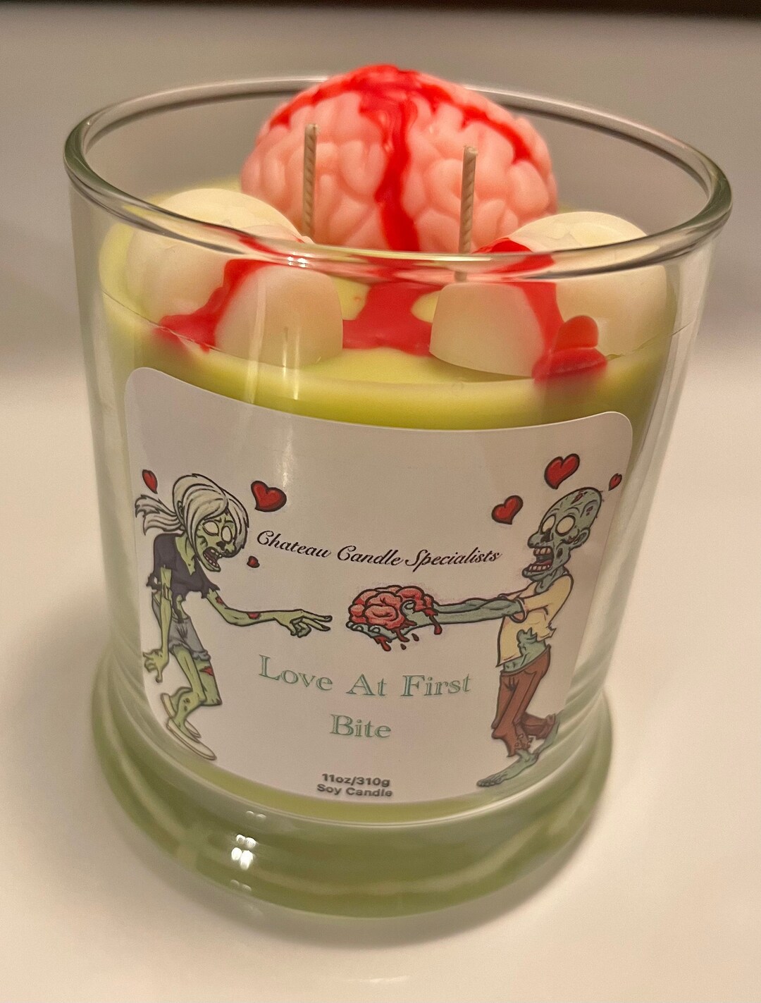 Love at First Bite Candle Zombie Candle Brains Skulls Etsy