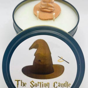 The Sorting Candle | Color Changing | Which House Are You? | Gift Idea | Wizard | HP | Fun Candle | 6oz | Wax Melt | Book Candle | 6oz |