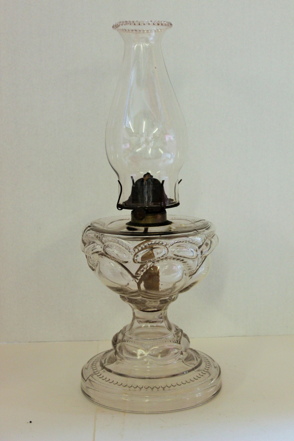Vintage EAPG Kerosene Lamp peanut Pattern Circa 1890 Etsy