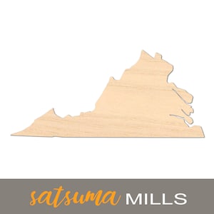 Virginia Laser Cutout; DIY Crafts, Decor, & Gifts, Multiple Size Options 3354