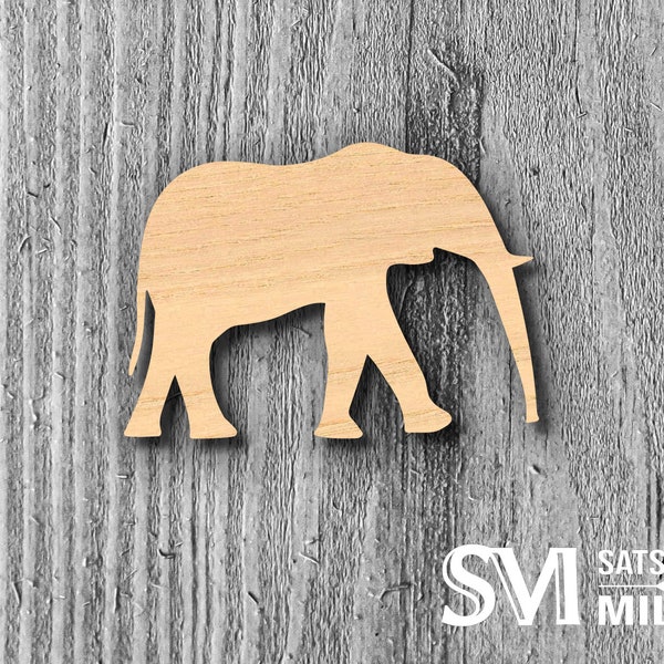 Elephant Laser Cutout; DIY Crafts, Decor, & Gifts, Multiple Size Options 3027