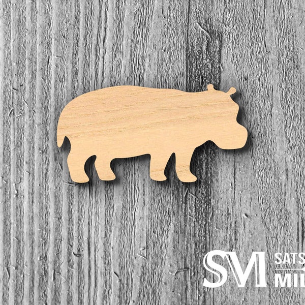 Hippo Wood Laser Cutout; Volume Discounts, DIY Crafts, Decor, & Gifts