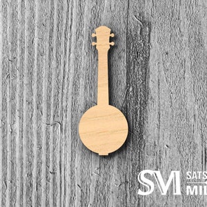 Banjo Laser Cutout; DIY Crafts, Decor, & Gifts, Multiple Size Options 3469