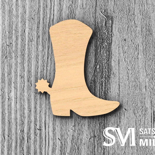 Cowboy Boot Wood Laser Cutout; Volume Discounts, DIY Crafts, Decor, & Gifts