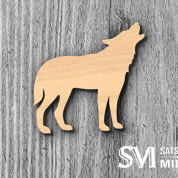 Howling Wolf Wood Laser Cutout; Volume Discounts, DIY Crafts, Decor, & Gifts