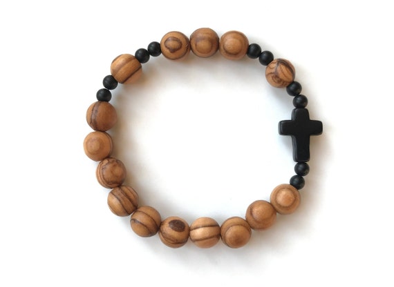 Stretch Wooden Rosary Bracelet | MONDO CATTOLICO
