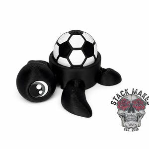 Soccer Clicker Turtle – 3D Printed Fidget Clicker Turtle with Removable Soccer Ball Shell | Desk Toy | Soccer Gift | Sensory Toy | 4” |FIFA