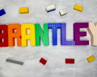 Personalized Lego Compatible Letters - Building Blocks Style Custom 3D Letters -  Brick Name - Custom Wall Letters - Lego Gift - Lego builds