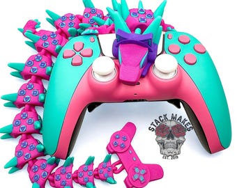 Custom gamer girl dragon | match your controller colors | gaming | COD | PS5 | Articulated 3D print | Adult gift | Kids toy | Personalized