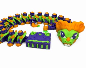 Hocus Pocus Dragon | Articulated Halloween | Witchy Spell Book | Mini, Standard & XL | 3D Printed Fidget | Spooky Season Decor | Witch