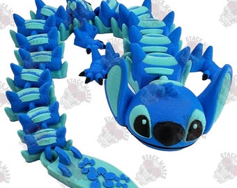 Articulated alien inspired dragon 3D printed collectible