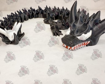 Articulated symbiote inspired dragon 3D printed collectible comic display