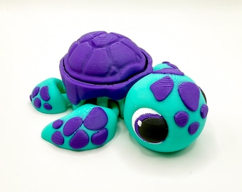Articulated Turtle Fidget Toy – 3.5” Clicker Turtle | Stress Relief Toy | Cute Desk Pet | Ocean Friend | ADHD autism stim | Keyboard clicker