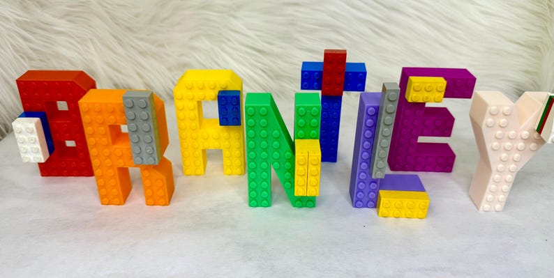 Personalized Lego Compatible Letters - Building Blocks Style Custom 3D ...