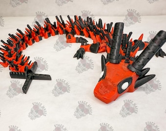Articulated Dead inspired dragon 3D printed collectible comic display