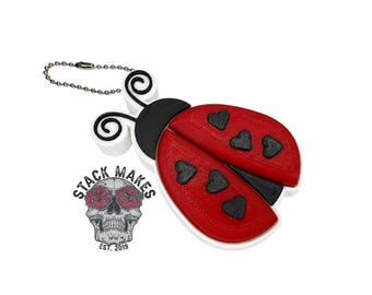 3D Printed Ladybug Clicker Keychain | Fidget Toy, Backpack Charm, Sensory Aid