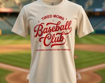 Tired Moms Club Funny Baseball T-Shirt