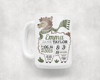 Custom Baby Birth Stat Coffee Mugs