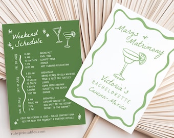 Margs and Matrimony Bachelorette Invite Template, Margaritas and Matrimony Schedule, Bach Weekend Itinerary, Bachelorette Weekend Invitation