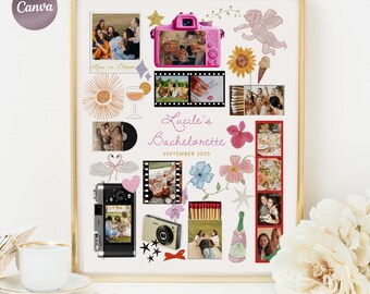 Editable Matchbook Collage Poster: Bach Bridal Gift, Birthday Present, Custom Canva Template