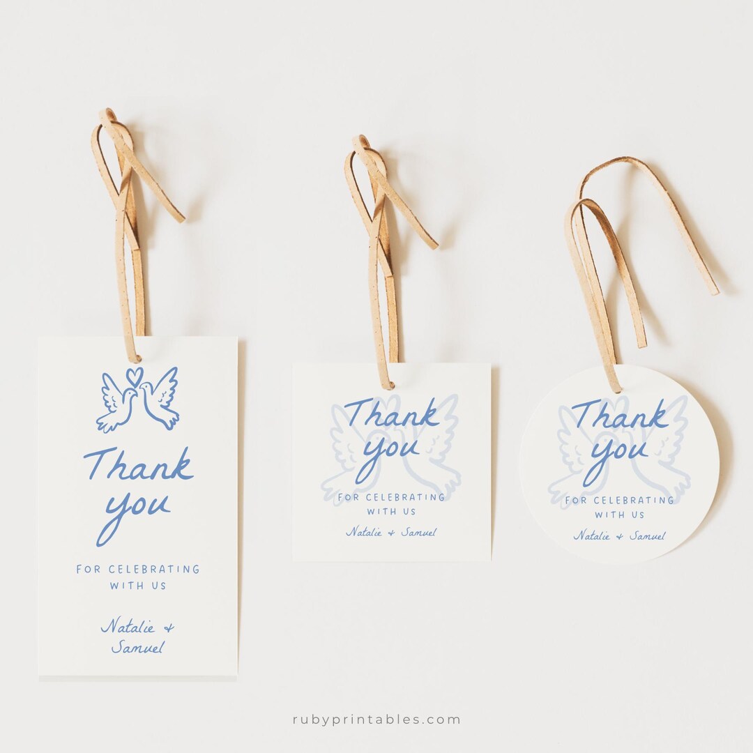 Thanks Fg Editable Thank You Favor Tags: Bridal Shower, Wedding (canva Template ...
