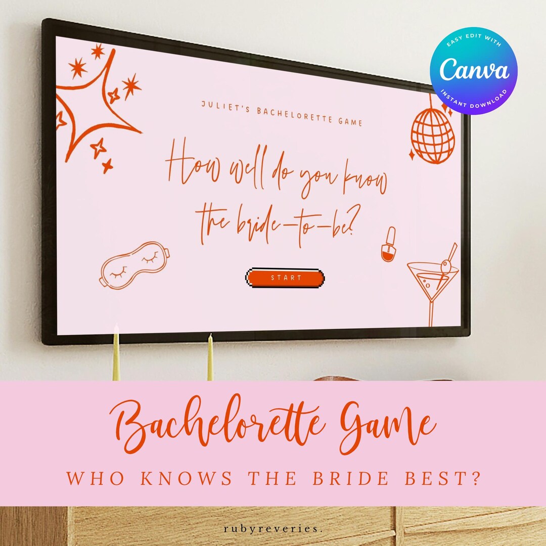 Bachelorette Game Editable Powerpoint Template for Bridal Party Game