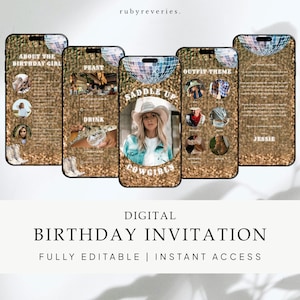 Saddle Up and Put Your Boots On, Western Birthday Invitation, Cowgirls Boots, DIGITAL BIRTHDAY PARTY Invitation, Bday Dinner Animated, BA41