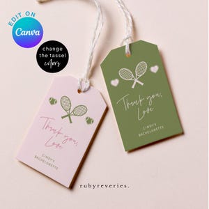 Tennis Bachelorette Favor Tags: Editable Canva Template (Digital Download)