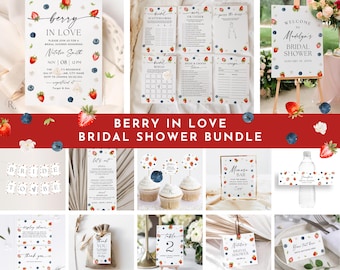 Strawberry Bridal Shower Bundle: Berry in Love Theme (Digital Download)