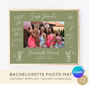 Photo Mat Bachelorette Gift EDITABLE TEMPLATE Bachelorette Trip Weekend Keepsake, Bridal Gift from Bridesmaid, DIY Keepsake Hens Gift, C25