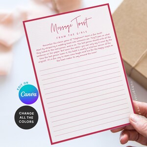 Bridal Shower Game: Message to Bride, Editable Template (Digital Download C20