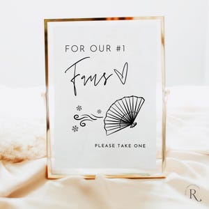 Wedding Fan Sign Template, For Our Number One Fans, Wedding Fan Sign, Grab A Fan, Keep Cool, Outdoor Wedding Sign