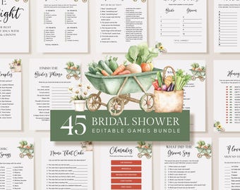 Fresh Off the Market Bridal Shower Games (Editable Canva Template, Digital Download)