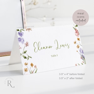 Floral Wedding Place Card Template: Editable Garden Party Name Card (Digital Download)