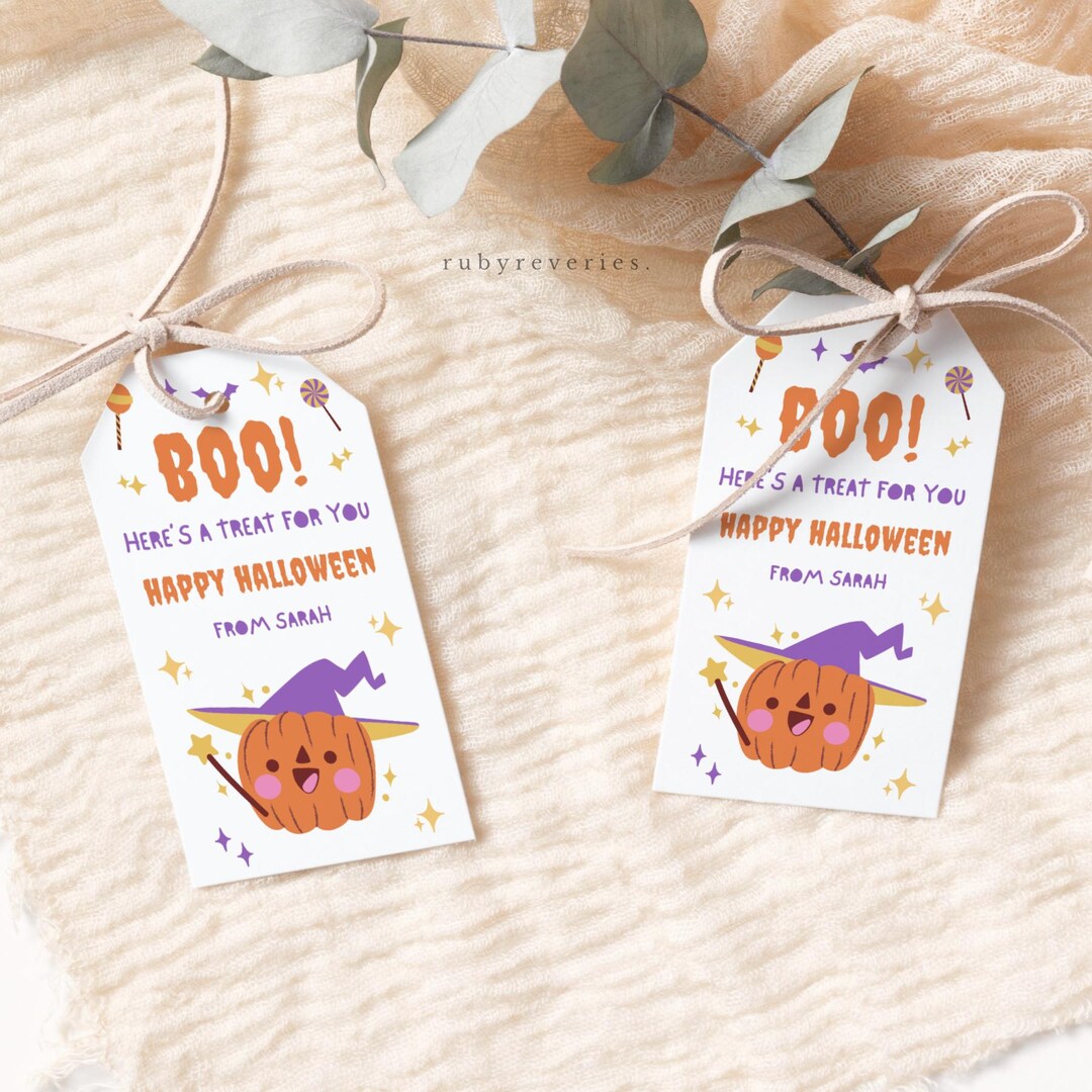 Editable Happy Halloween Gift Tags Template: Printable Trick or Treat ...