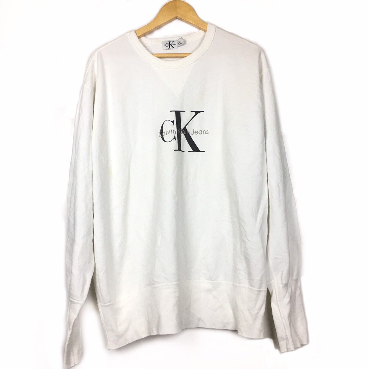 Vtg Calvin Klein Ck Jeans White 
