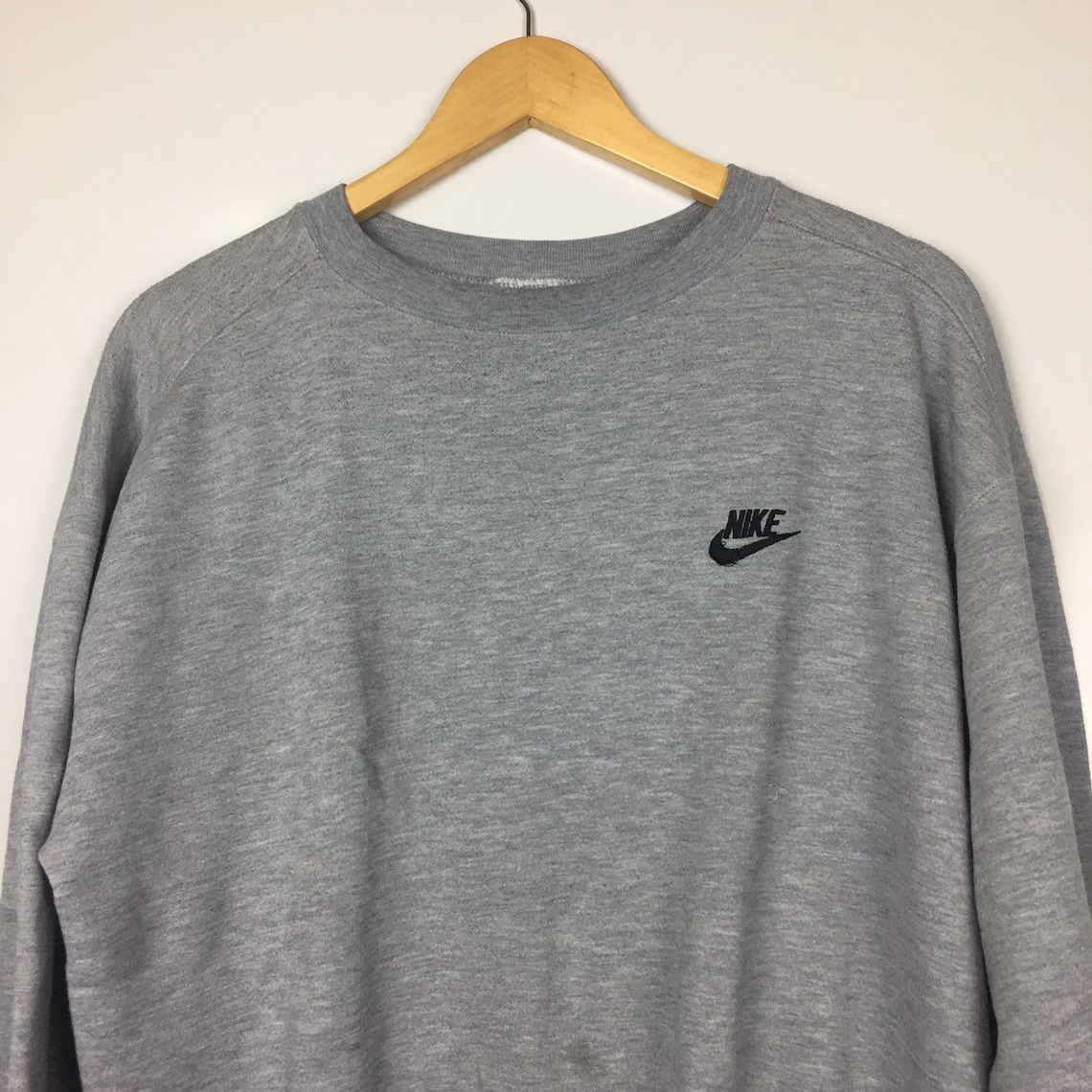 Vtg Nike Swoosh Grey Crewneck Pullover Sweatshirt | Etsy