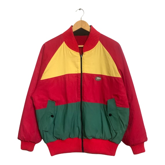 Vtg DiMaggio Color Block Reversible Wool Nylon Ja… - image 3