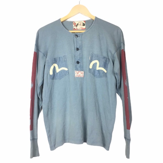 Evisu Henley Neck T-Shirt