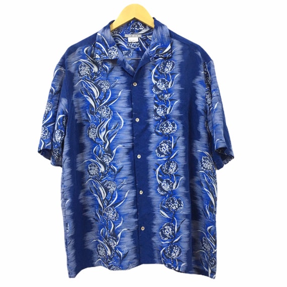 Vtg Japanese Brand Floral Aloha Hawaiian Rayon Shi