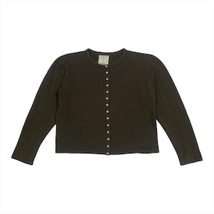 トップス 90s agnes b. knit cardigan Vintage 90s Agnes B Paris Snap Button Cardigan Brown Made in