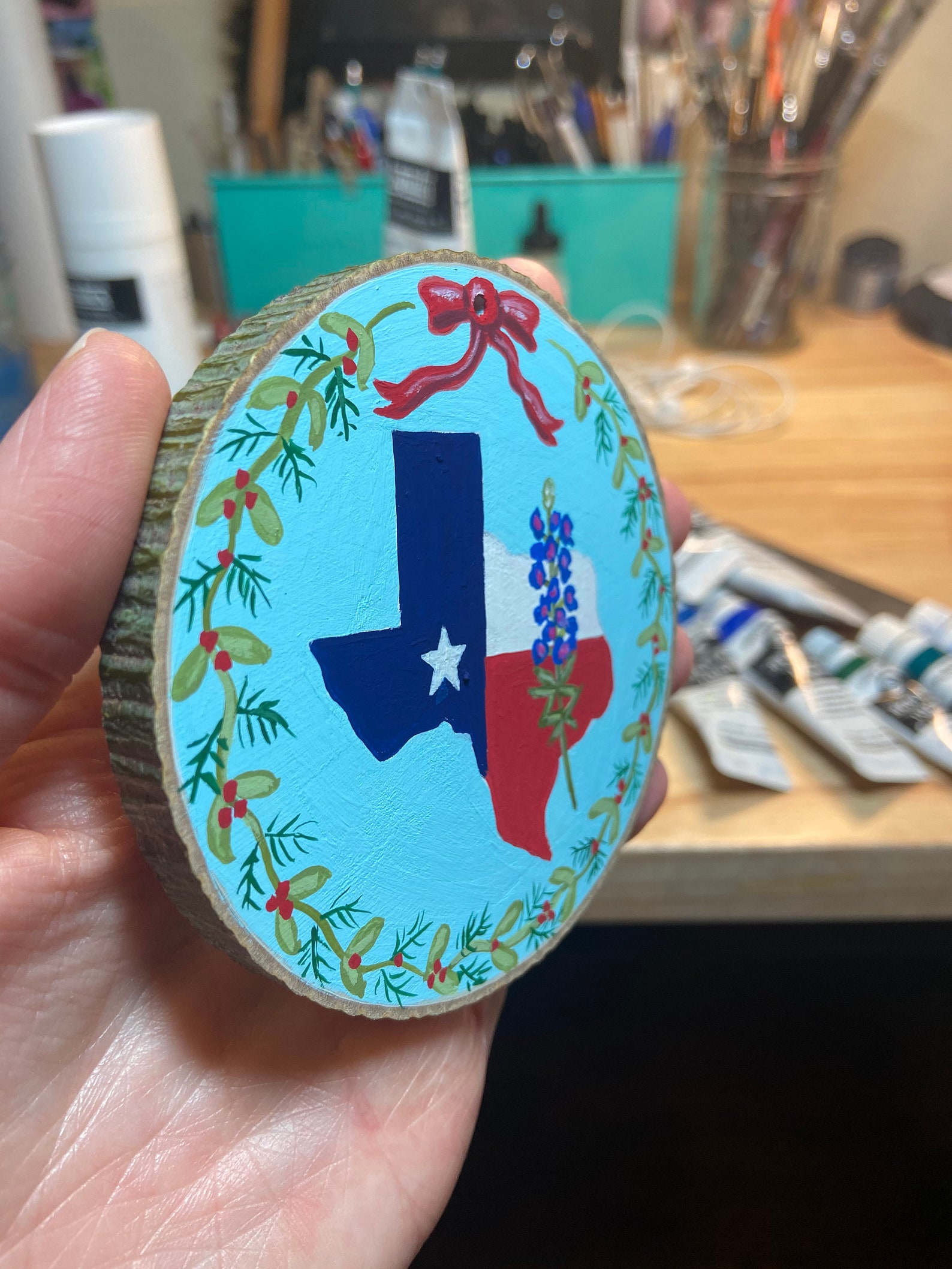 Hand painted Christmas ornament Texas Etsy